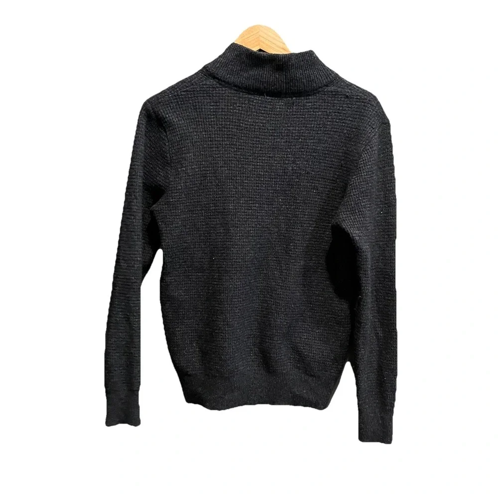 Schott Bros Dark Gray Waffle Knit Wool Long Sleeve Men's Sweater Size‎ Small